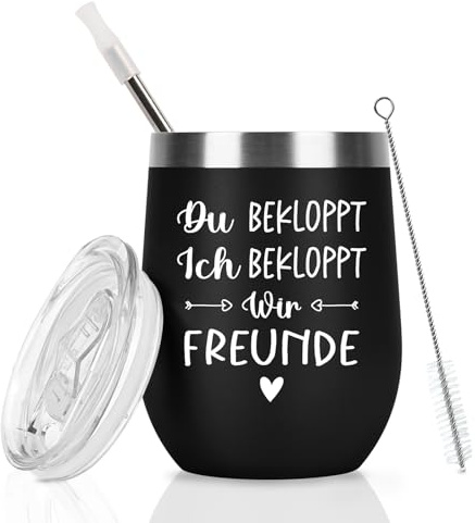 Livole Weihnachtsgeschenke für Männer, Freund, Freunde, Lustige Geschenke für Männer Weihnachten, Mann, Beste Freunde Geschenk Männlich, Lustige Tassen, 350ml Edelstahl Weinbecher, 12oz Thermobecher