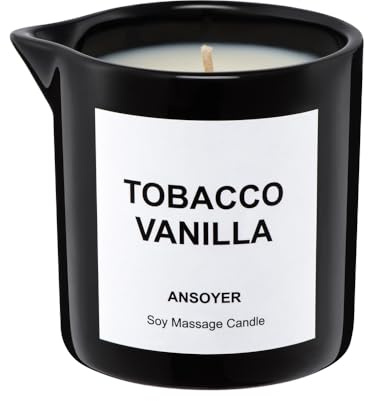 ANSOYER Massagekerze Tobacco Vanille, Feuchtigkeitsspendend und Nahrhaft für Home SPA