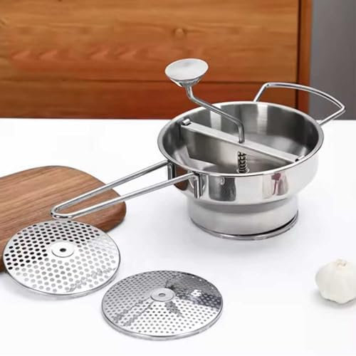 Máquina para picar patatas, trituradora de patatas manual de acero inoxidable, prensa rotatoria de patatas, apta para ketchup, puré de manzana, puré de papas, alimentos para bebés