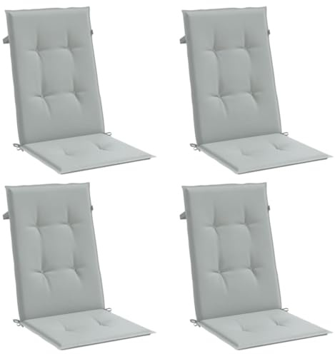 vidaXL Hochlehner-Auflagen 4 STK. Melange Hellgrau 120x50x4 cm Stoff