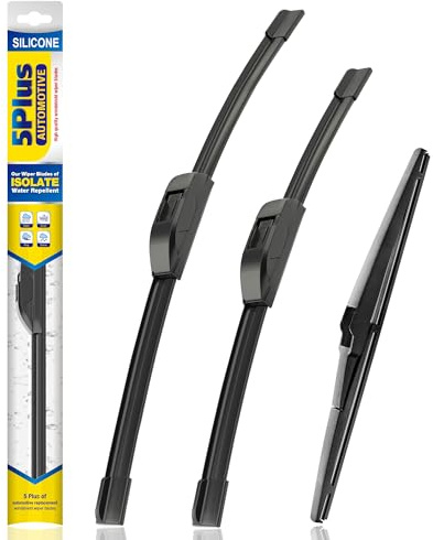 5 PLUS® Silicone Windshield Wipers Replacement for 2011-2015 KIA Sorento 2010-2019 KIA Soul Wiper Blades(Set of 3),Automotive Replacement Windshield Wiper Blades-24/20/11