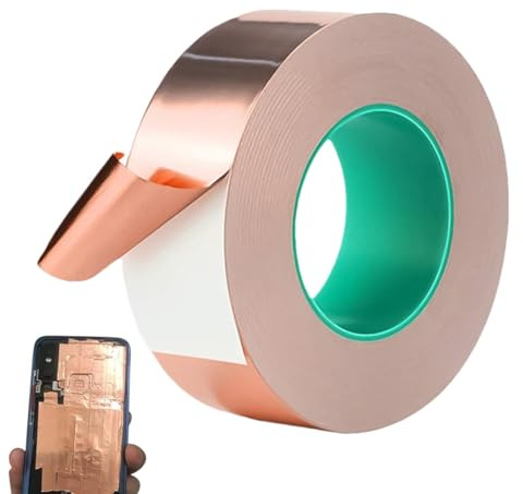 Ruban de cuivre : film de cuivre conducteur, ruban de protection contre les limaces | Ruban adhésif de barrière d'escargot en cuivre avec haute conductivité, ruban adhésif en cuivre pour protection de