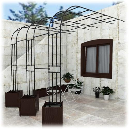 Metall Halbbogen für Rosen Kletter, Garten Rankgitter Decoration Hochzeitsbogen Rosenbogen Rankhilfe 1.50x2.40m 1.80x1.40m 2.60x2.40m Wetterfest Torbogen(220x240cm)