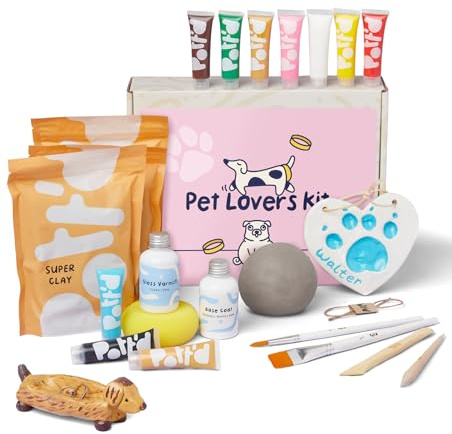 Pott'd Mini-Töpfer-Sets | Lufttrocknendes Töpferset für Erwachsene | Mit Farben, Töpferwerkzeugen und lufttrocknendem Ton ganz ohne Brennen | KOSTENLOSE Online-Anleitung | Perfekt für Anfänger