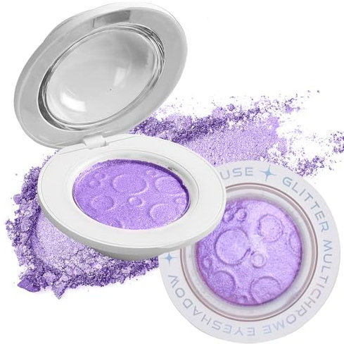 VIOLA HOUSE Glittler Eyeshadow, Palette di ombretti glitterati, ombretto metallizzato multicromatico, senza crudeltà, vegan (Viola, 3g)