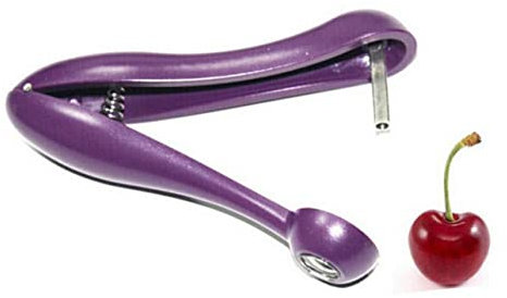Alipis Cherry, Olive and Cherry Pitter, Stainless Steel and Plastic Fruit Stone Remover with Ergonomic Grip, Quick Operation for Kitchen Use Random Color