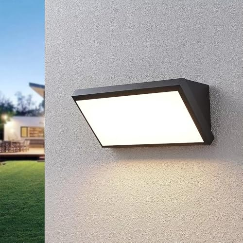 Braytron LED Außenwandlampe 20W IP65 – 3in1CCT Farbwahl (3000K/4000K/6500K), Moderne Wandleuchte für außen, wetterfest, 2000 Lumen, Fassade, Garten, Eingang, Grau, energieeffizient schwarz