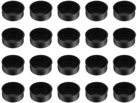 QUARKZMAN 20Pcs Plástico Agujero Tapa Tapón para 35mm (1 3/8) Oculta Bisagra Copa y Tornillo Bisagra Orificio Tapones Cubiertas para Cocina Armario Muebles, Negro