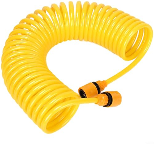 HEIBTENY Manguera de jardín en espiral retráctil de 15 m/25 m, tubo flexible de riego y limpieza de EVA con accesorios de latón para el cuidado de plantas y lavado de coches al aire libre (20 metros)