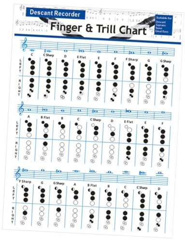 LALADEFIEE Akkordtabelle mit Klarer Druckqualität aus Beschichtetem Papier Klarinetten Einzigartiger Verarbeitung Tragbare und für Anfänger und Erfahrene Musiker