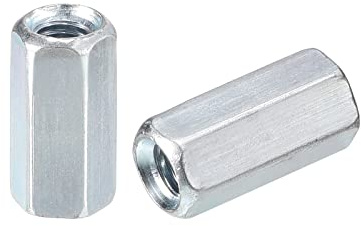 QUARKZMAN 40 st anslutningsmuttrar M4 x 8 x 15 mm - galvaniserat kolstål sexkantigt gängat fäste för möbler, elektronik, industriell