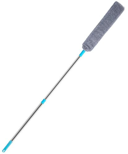 TOMETURE Spolverino lungo Estensibile Manico, Pulizia delle Fessure | Microfibra e Acciaio Inox, per Pulire Sotto Letto, per Persiane e Listelli Decorativi