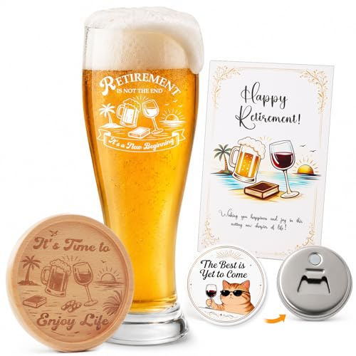 guobinHZ Regalo Jubilacion Hombre Copas Personalizadas de Cerveza 580 ml
