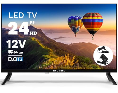 Grunkel LED-246WB12V Smart TV LED 24” HD | Sistema webOS | 12V Autocaravana y Barco | TDT2 + Satélite HD | WiFi | USB Grabador | 3 HDMI | Sonido 6W [Clase de eficiencia energética E]