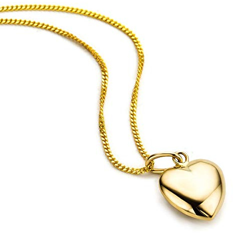 Orovi Collar Señora Corazón con cadena en Oro Amarillo Oro 9 Kt / 375 Cadena 45 Cm