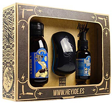 HEY JOE! - Bearded Survival Kit Nº 3| Kit de Barba para el Cuidado de Hombre - Aceite, Shampoo y Cepillo para Barba Saludable