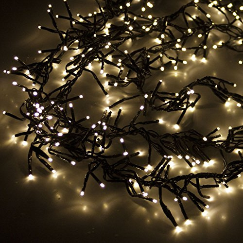 1500 LED Cadena de Luces en racimo Blanco cálido 30m, 8 Efectos de luz, Interior y Exterior, iluminación Exterior para árbol de Navidad