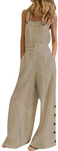 Minetom Donna Casual Elegante Salopette Lunga Tasche Stampa Floreale Ragazza Overall Baggy Jumpsuit Playsuit Pantaloni Gamba Larga
