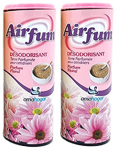 Lot de 2 Sable 350g Désodorisant AntiTabac Pour Cendrier Éliminateur de Fumée et D'odeurs Cigarette, Purificateur de Cendres Pour la Maison, le Bureau L'hôtel et la Voiture (Floral)