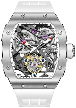 Haofa Tourbillon klocka skelett mekanisk klocka safir rostfritt stål herrklocka vattentät lysande automatiska klockor för män Tourbillon klockor män 1908