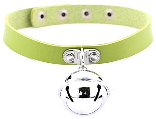 WEITING Trendige Samt-Choker-Halskette mit Schleife und Glocken, handgefertigt, Boho-Gothic-Modeschmuck, Grün