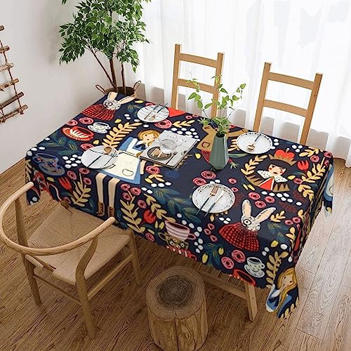 EVANEM Nappe rectangulaire imprimée Casse-noisette, ballet de Noël, nappe infroissable décorative pour salle à manger, cuisine, fête, vacances, 137 x 183 cm