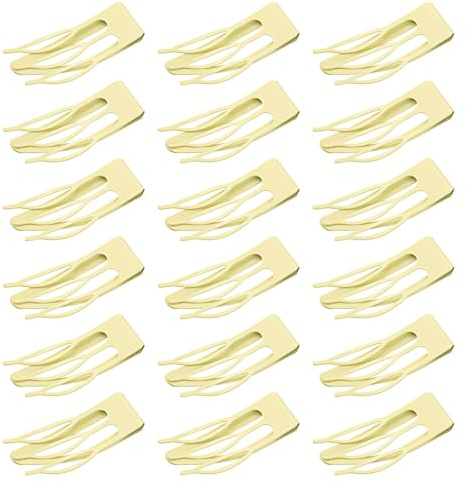 Mbsomnus 18 horquillas para el pelo para mujer, con doble mango, pinzas para el pelo, pinzas de metal para el cabello, pinzas pequeñas para el cabello, accesorios de salón (amarillo claro)