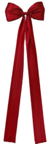 Fiocco per albero di Natale extra grande da 25,4 x 127 cm - Nastro di velluto rosso satinato con lunghi nastri, albero di Natale sovradimensionato, corona e forniture per la decorazione di feste e