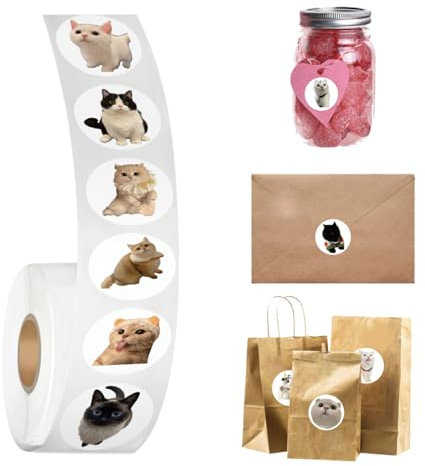1600 etichette autoadesive vintage, confezione da 25 mm, adesivi per sigillo, adesivi regalo, buste per scrapbooking, progetti fai da te, decorazioni per feste e confezioni regalo (A)
