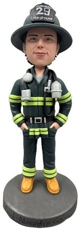 mydedor Bobblehead de bombero personalizado, regalo de héroe personalizado 2025, figura de bombero hecha a mano, decoración única de escritorio, recuerdo del día del padre, hecho a partir de tu foto