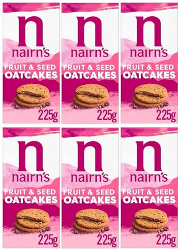 Nairn's Fruit & Seed Oatcakes, 225g (Pack of 6) - Healthy Snacks