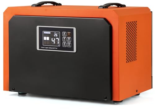 RELAX4LIFE 60 L/Tag tragbarer Luftentfeuchter, Fläche bis 560 m³, Bautrockner kommerziell mit LED-Anzeige & Ablaufschlauch & 24H Timer, gewerblicher Entfeuchter für Lager & Keller & Baustellen