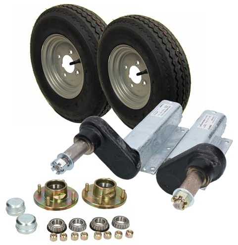 AB Tools 500kg Trailer Suspension Units Hub Bearing 4 PCD 4 Stud Wheel Tyre 400x8 4PLY