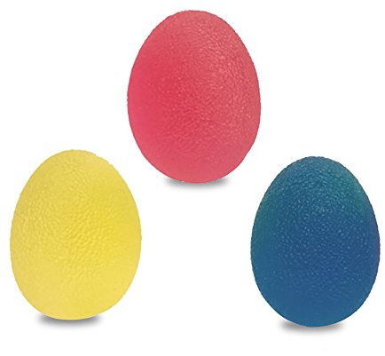 Eleoption Stressabbau-Therapiebälle für die Hand, wiederverwendbar, für Finger/Griff/Stärke/Therapie, Stressball, weich, mittel und fest, 3 Stück