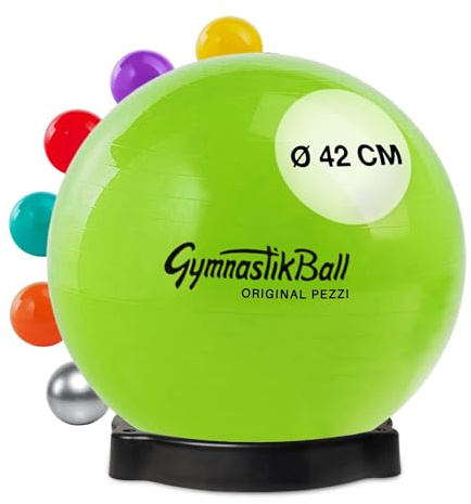 PEZZI Gymnastikball Standard Sitzball mit Ballschale | Sitzball aus robustem PVC, belastbar bis 400 kg, für Therapie, Sport und Büro