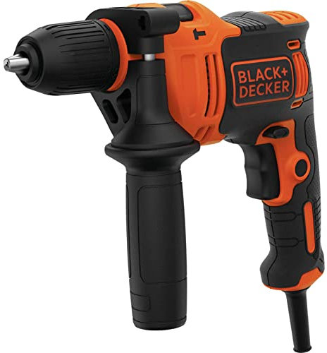 BLACK+DECKER 710W High Performance, 0-2800 RPM Corded Hammer Drill, with 4 Drill Bits and Kitbox, BEH710K-GB