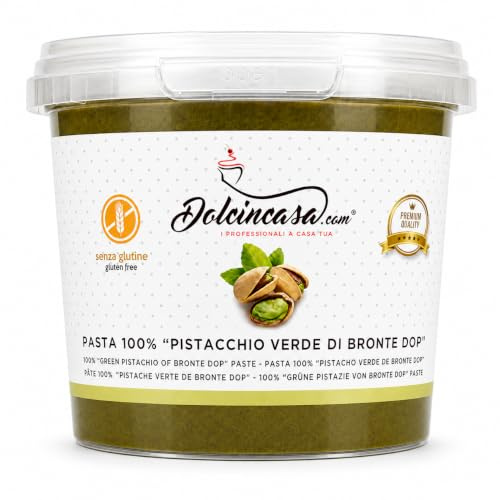 Dolcincasa.com Pasta de Pistacho Untable Ideal para Uso Domestico o Profesional Perfecta para Helados Postres Saborizantes Natillas Sin Gluten 500gr