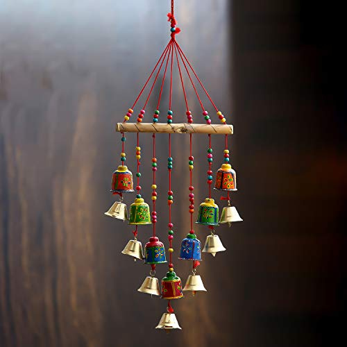 eCraftIndia Campanas decorativas hechas a mano para colgar en la pared/puerta/ventana