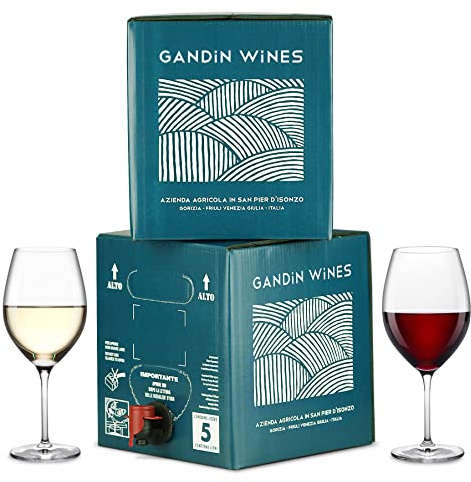 Bag in Box vino Pinot Grigio 5L + Bag in Box vino Refosco dal Peduncolo Rosso 5L - Vigne di Giulia