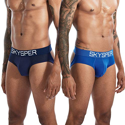 SKYSPER Men's Jockstrap Breathable Mesh Cotton Jock Strap Male Underwear, Athletic Supporters for Men