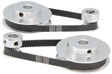 Zeberoxyz 2PCS Set GT2 Synchronous Wheel 20&60 Teeth 8mm Bore Aluminum Timing Pulleys with 2PCS Length 200mm Width 6mm Belt (20-60T-8B-6)
