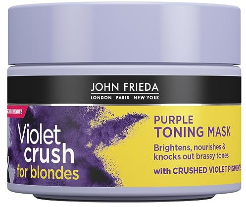 John Frieda Violet Crush Purple Toning Hair Mask for Blonde Hair 250 ml, Purple Toning Hair Mask for Brassy Blonde Hair