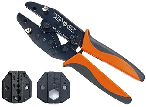 GIZWIZ Schnelle Änderung RF Koax Ratsche Crimpwerkzeug 2 Austauschbare sterben Sets Für RG8 RG58 RG59 RG174 LMR400 Fiber Optic G-HQ3GK