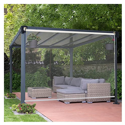AFGZQ Cortinas Enrollables Transparentes Impermeables Persianas Enrollables de PVC para Exteriores Persianas de Exterior para Patio Gazebo Balcón (120X220cm/47x87inch)