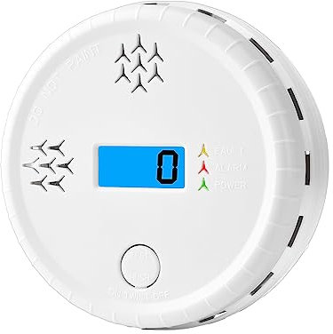Détecteur d'alarme monoxyde de Carbone, détecteur d'alarme Co avec Affichage numérique, certifié en50291, pour Alarme sonore 85db à la Maison, au Bureau (Batterie Non Incluse)