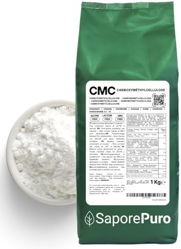 Saporepuro CMC 1 kg - utilisé pour modeler la pâte à sucre - colle alimentaire - pour créer des gels - pour la crème glacée