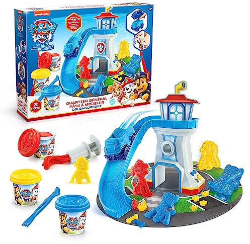 Canal Toys - Coffret Quartier Général Pat’ Patrouille - Pâte à modeler & Décor interactif - Personnages Pat' Patrouille - Jeu créatif enfant 3+ ans - Kit complet de création - PPC 033