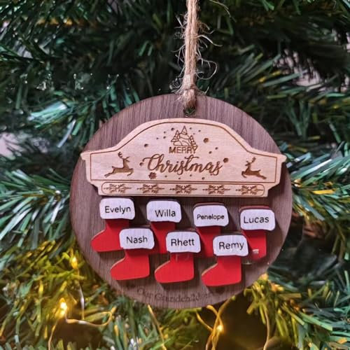 Personalisiertes Ornament für Oma und Opa, personalisiertes Geschenk für Großeltern, Andenken für Enkelkinder, personalisiertes Weihnachtsschmuck aus Holz 2023