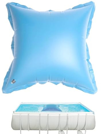 Winter Pool Cushion, Winterizing Pool Pillow, Pool Pillows for Above Ground Pools, 4ft x 4ft Ice Equalizer Air Pillow, Square Pool Air Pillow with Ropes, Pool Pillow for Winter Pool Covers