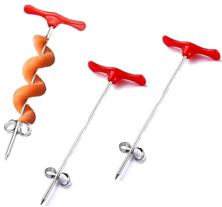 3-Stück Edelstahl Gemüse Spiralschneider Set - Kartoffel Karotte Gurke Kartoffelspirale Twister, Handbuch für Gemüse, Obst, Karotten